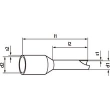 Terminal Ilhos END SLEEVES AHI DIN L 16 18 BU - 61801860