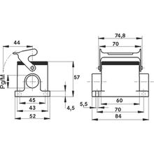 Base H B 6 SGR M20 ZW  BOX MOUNT BASE - 19005000
